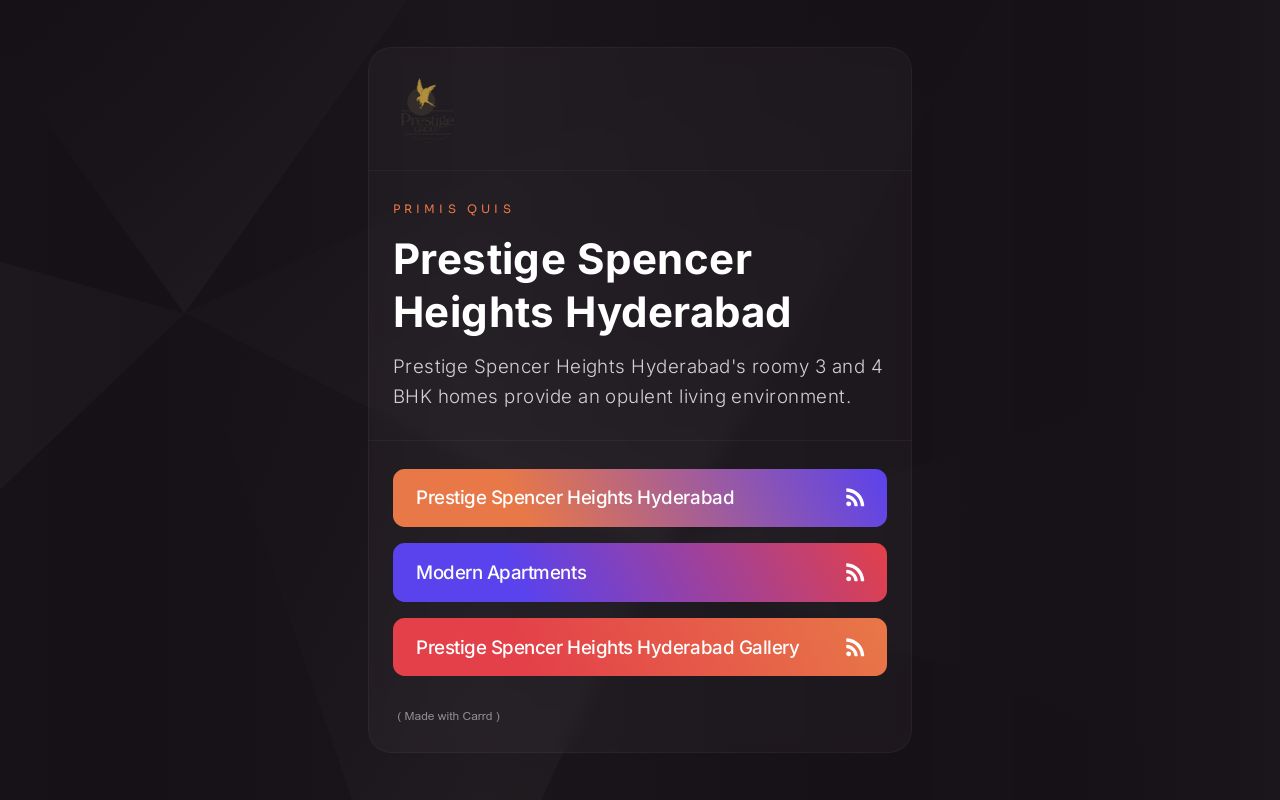 Prestige Spencer Heights Hyderabad